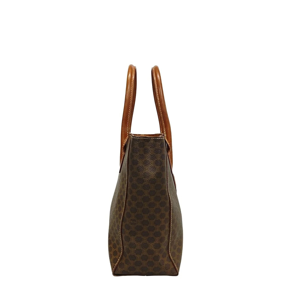 Celine Dark Brown Leather Bag Macadam Tote
